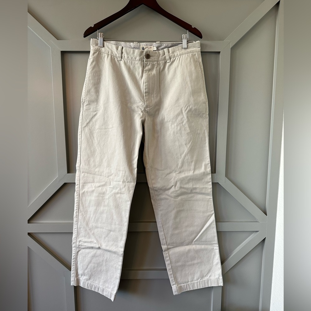 Men’s J Crew Regular Fit Flat Front Khaki Pant Size 33 X 30